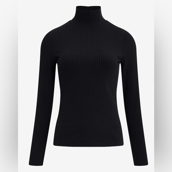 NWT Ribbed Long Sleeve Mock
Neck Tee Black Ribbed Turtleneck sz L - Picture 1 of 4